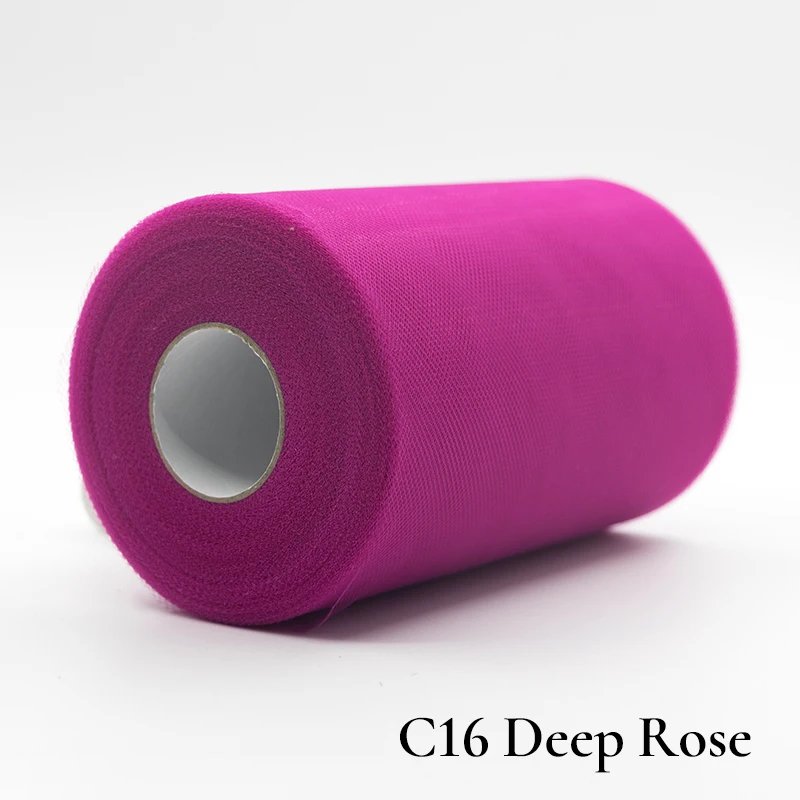 16Deep Rose Рулон тюля, 100 ярдов, органза, свадебное украшение, пачка для детского душа, рулон тюля, 15 см, украшение для вечеринки и мероприятий, декор для помолвки - Цвет: 16Deep Rose