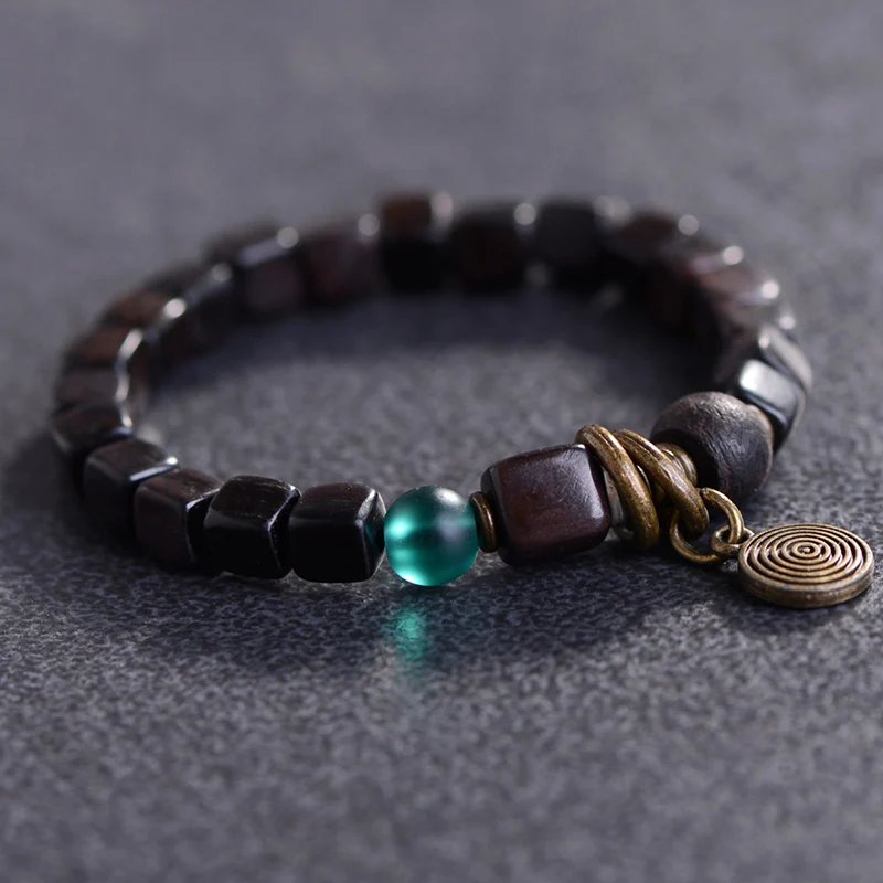 BOEYCJR натуральные тибетские черные сандаловые браслеты и для йоги медитация