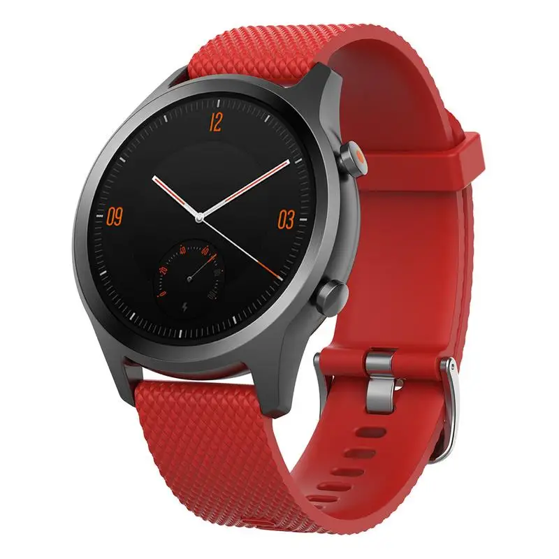 Red Для Tic часы C2 однотонные Цвет сменный силиконовый ремень 18 мм/20 мм Ticwatch C2 ремешок DJI Spark ремешок на запястье# AO - Цвет: Red