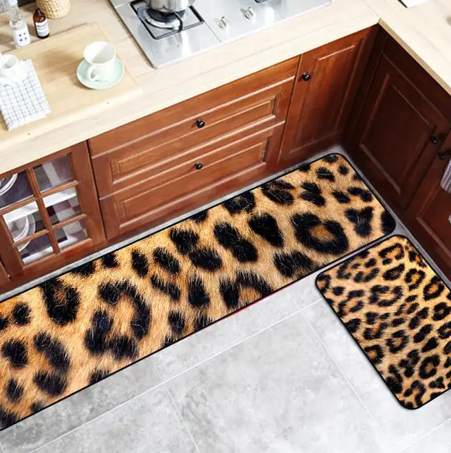 Simulated Animal Skin Pattern Anti-Slip Kitchen Mat Tiger Leopard Long Bath Carpet Entrance Doormat Tapete Bedroom Floor Mats | Дом и сад