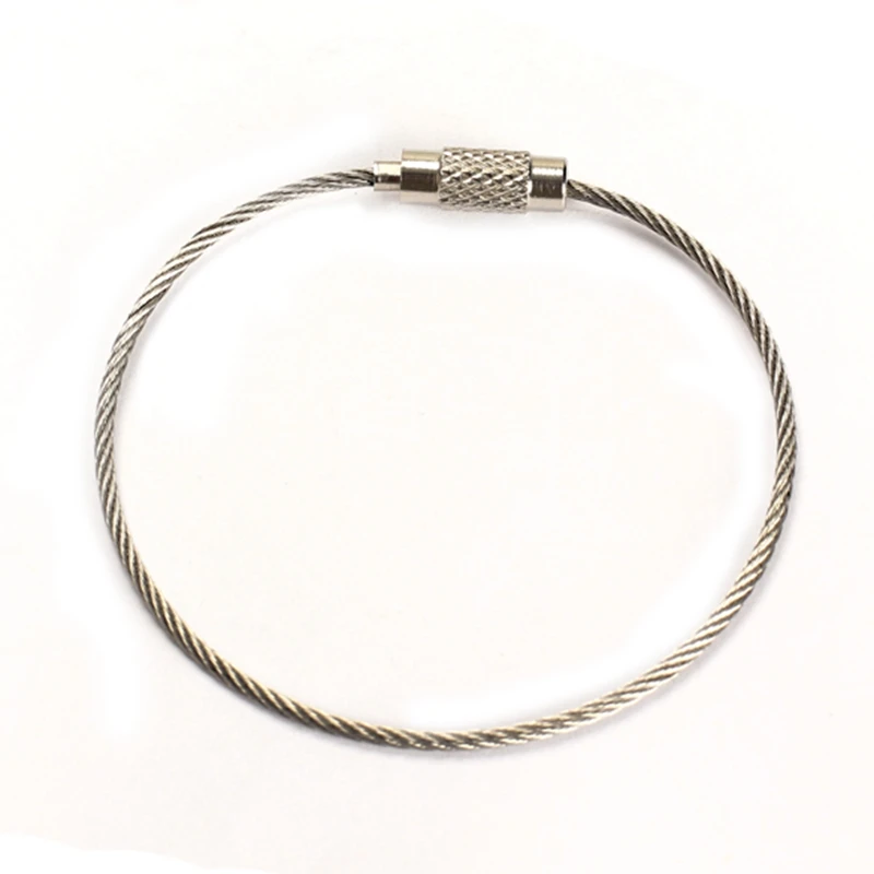 

20pcs/Lot Stainless Steel Wire Keychain Cable Key Ring For Outdoor Hiking Portable Ring Car Bicycle Key Chain Carabiner EDC Tool