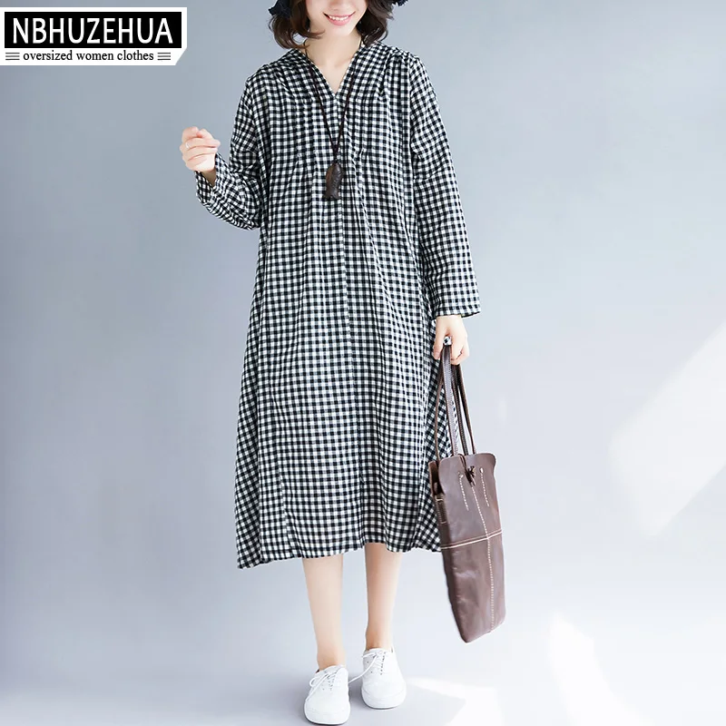 Женское платье с длинным рукавом NBHUZEHUA A425 повседневное винтажное большого