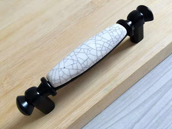2.5 "3.75" дверь ящик тянет ручки черный белый цвет треск фарфора Кухня кабинет