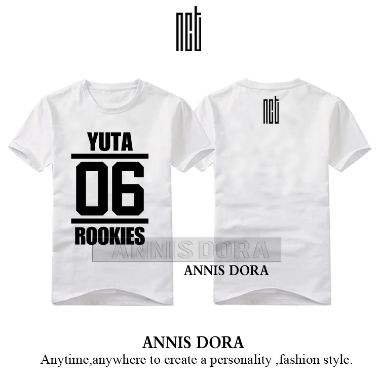 NCT SM ROOKIES показать дебютные песни JAEHYUN JOHNNYY MARK Name number футболка с коротким рукавом - Цвет: YUTA 06
