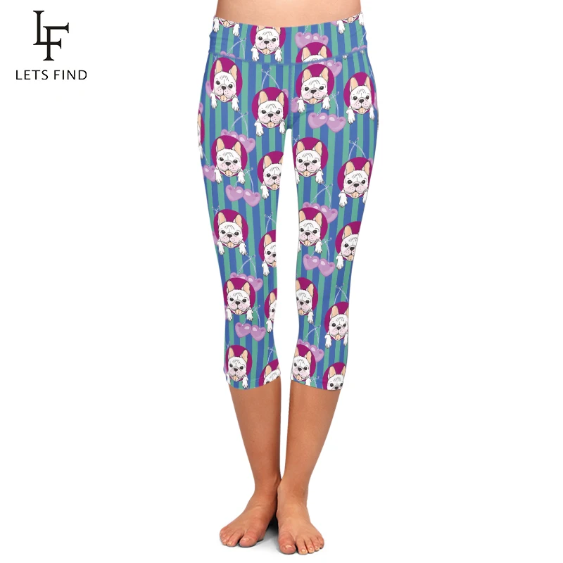 Летние женские леггинсы-капри LETSFIND с рисунком в Вертикальную Полоску