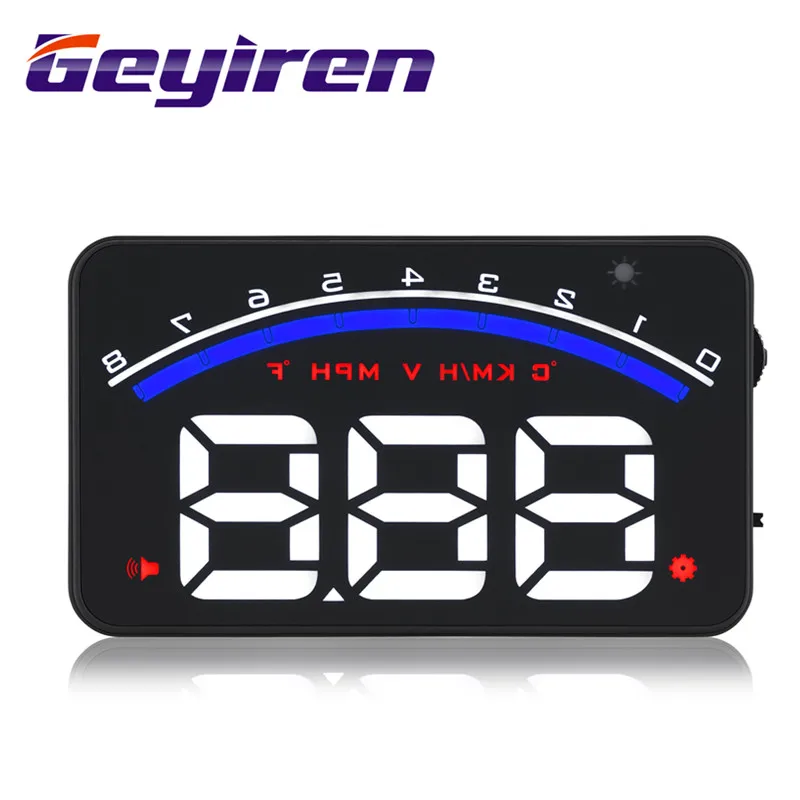 GEYIREN M6, лобовое стекло 3,5 дюйма, проектор, OBD2, EUOBD, дисплей данных для вождения автомобиля, скорость оборотов в минуту, температура воды, HUD, дисплей для автомобиля