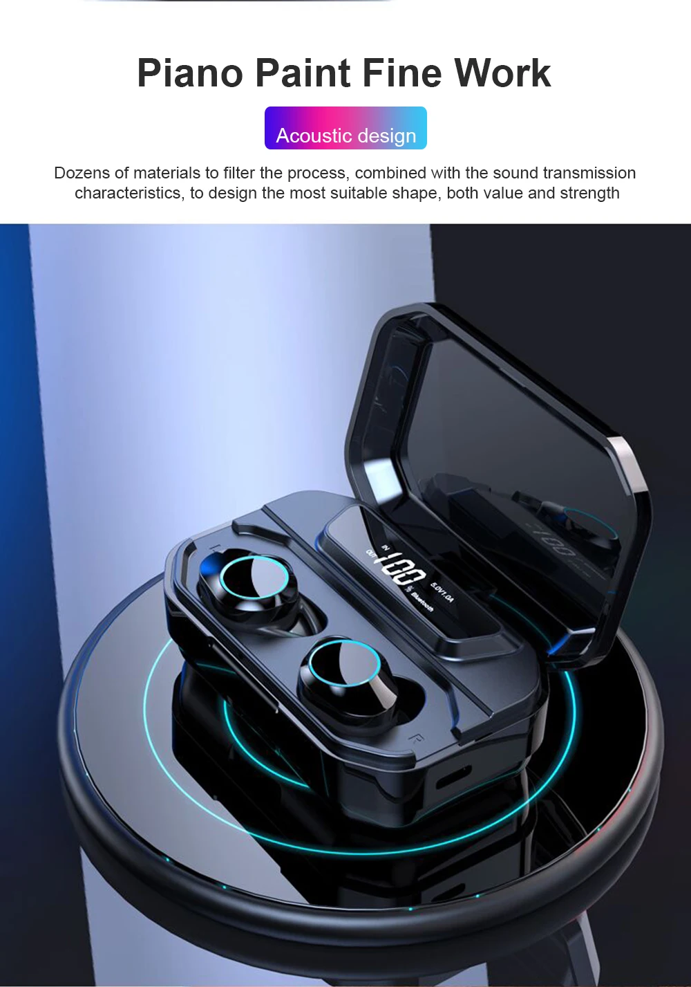 G02 TWS 9D стерео беспроводные наушники Bluetooth 5,0+ HiFi наушники IPX7 водонепроницаемые с светодиодный 3300 mAh Внешний Смарт-аккумулятор держатель телефона