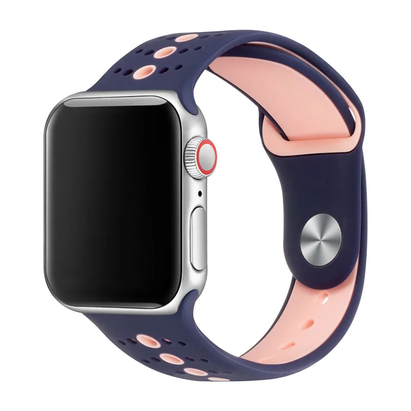 Ремешок для наручных часов Apple Watch 38 мм 40 мм 42 44 мм замена мягкий силиконовый ремешок совместим для наручных часов IWatch серии 4/3/2/1 81002 - Цвет ремешка: 3