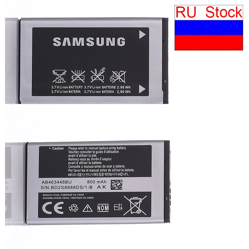 Корабль из RU наличии samsung оригинальные Мобильный Батарея для F299 C3300K X208 B189 B309 800 мАч