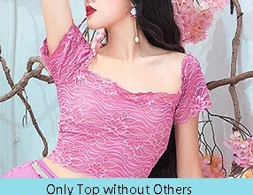 Only Top as Photo Танец живота модный шарф для взрослых, длинная юбка, шифоновый волан для костюма, восточный индийский танец с коротким рукавом, верхняя одежда для сцены - Цвет: Only Top as Photo