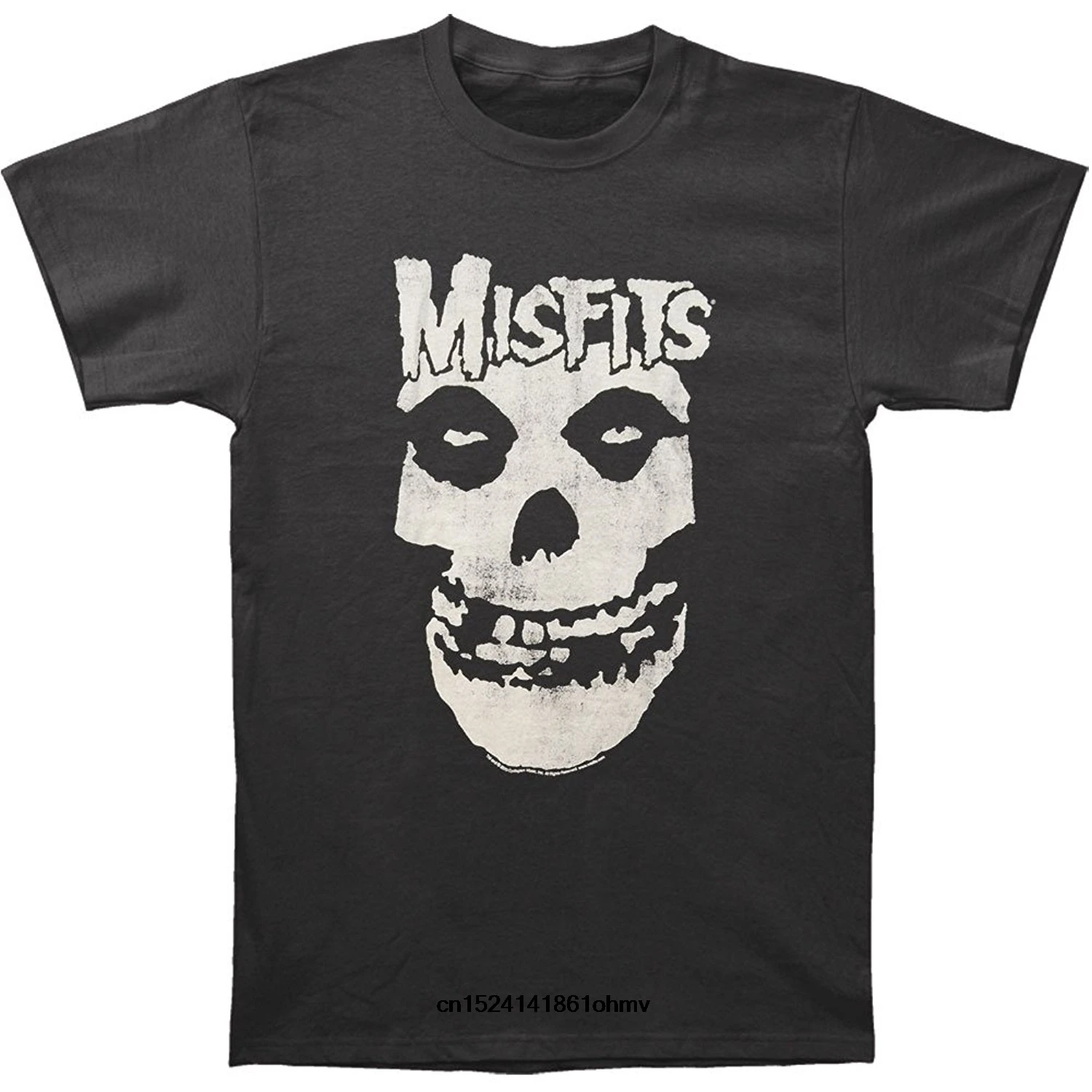 Забавная Мужская футболка белая черная Misfits с потертым черепом Приталенная