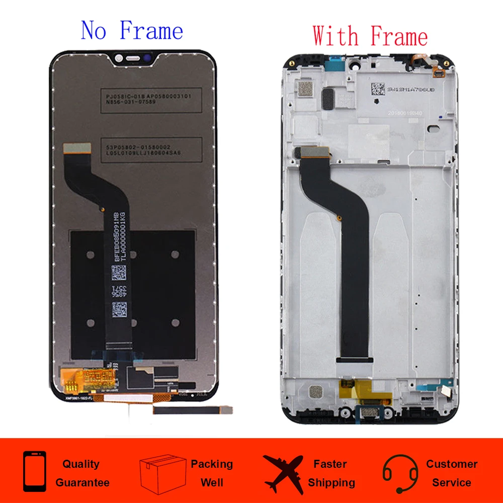 100% Tested Display For Xiaomi Mi A2 Lite / Redmi 6 Pro LCD + Frame Touch Screen Digitizer Replacement Repair Parts | Мобильные