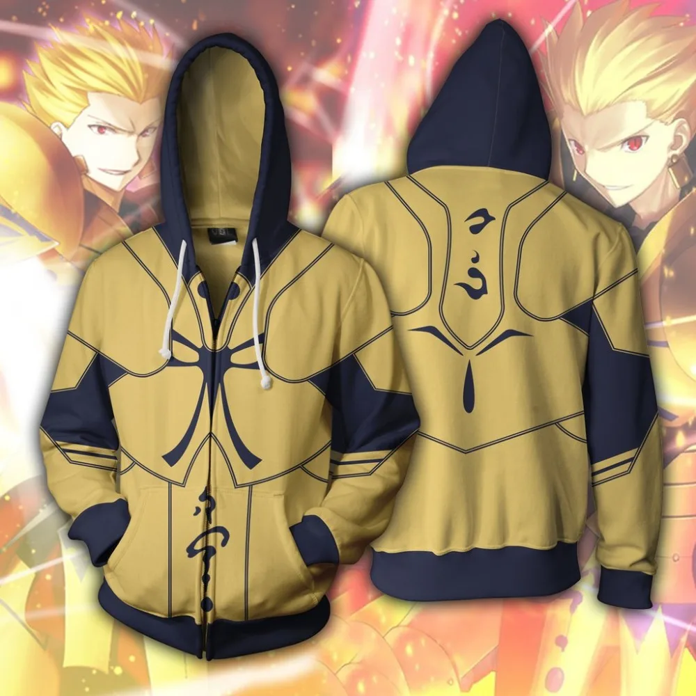 Fate/stay night Gilgamesh костюмы для косплея fate/stay Lancer толстовки с принтом на молнии