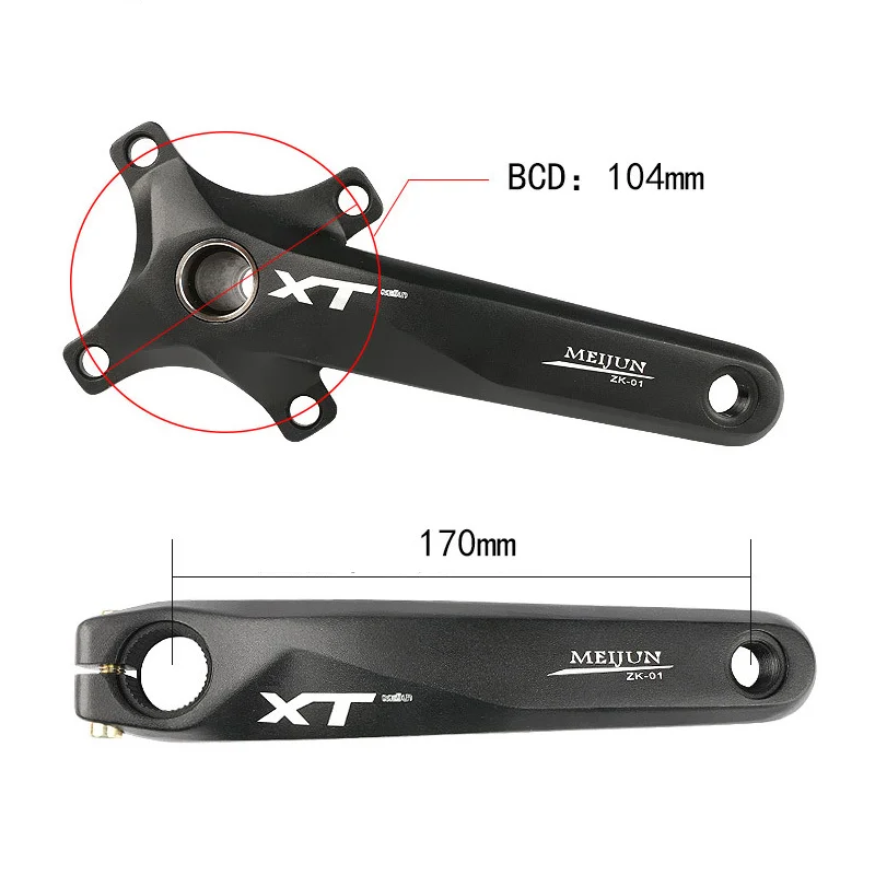 Алюминиевый горный велосипед из сплава Crankset Полый зуб пластины кривошипный рычаг Звездочка цепное колесо для велосипеда с нижним кронштейном диск BCD 104 мм