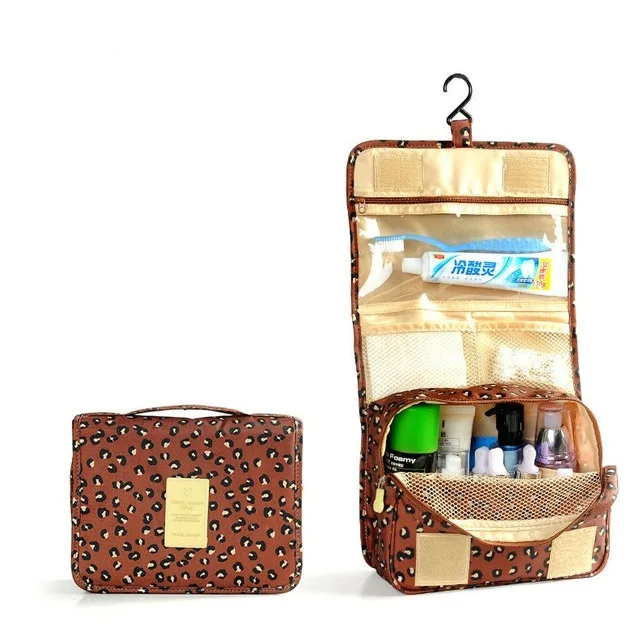 Brown leopard Портативная мужская косметичка, косметичка, органайзер, висячие Сумки для мытья, брендовая Водонепроницаемая женская косметичка, z58 - Цвет: Brown leopard