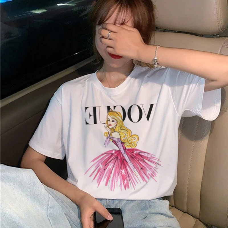 Vogue Princess футболка Женская Harajuku Ullzang графическая футболка Забавный мультфильм 90s футболка эстетический корейский стиль Топ Тройники женские