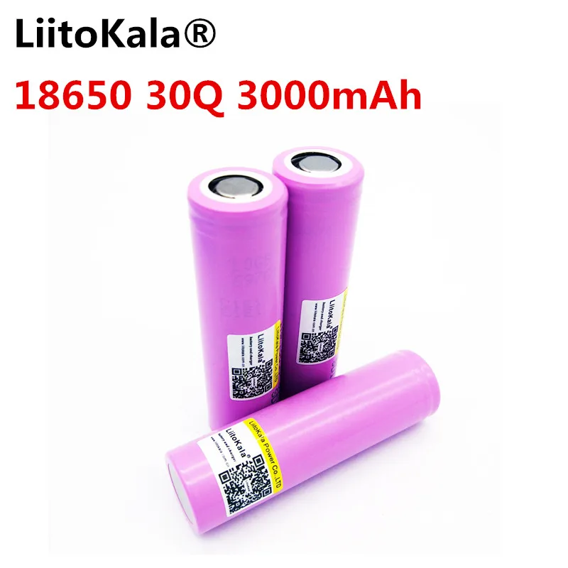 4 liitokala 100% оригинальный INR 18650 30Q INR18650 батареи 3 7 в 3000 мАч литий ионная