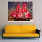 5D вышивка живопись DIY домашний Декор Пейзаж, картина, выложенная алмазами лодка вышивка крестиком ремесло красота