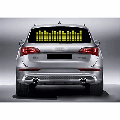 Yellow DUU 90*25 см Автомобильная наклейка музыкальный ритм светодиодный светильник автомобильный Ритм вспышка лампа Звук Активированный Эквалайзер красный с желтым синим зеленым - Испускаемый цвет: Yellow