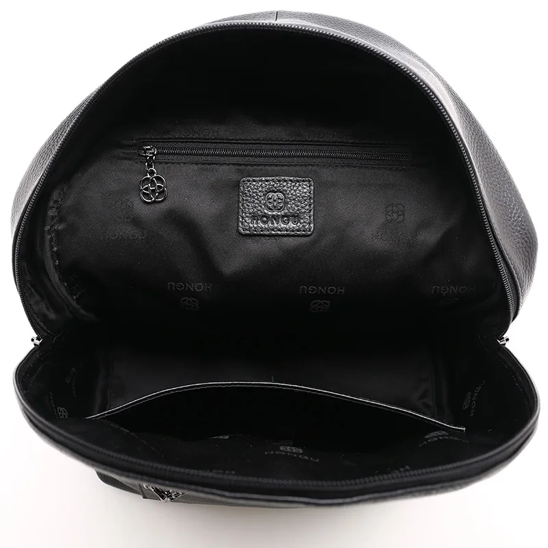 HONG Модный женский рюкзак из натуральной коровьей кожи сумка через плечо для