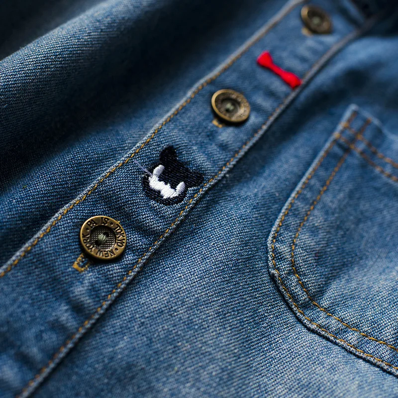 Новинка 2017 года Джинсовая рубашка для мальчиков Сезон весна осень детская одежда