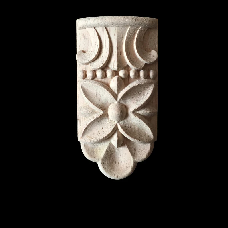 

Decorative Wood Appliques Europe Carved Corner Onlay Applique Unpainted Frame Decal Home Furniture DIY Decor Ornament
