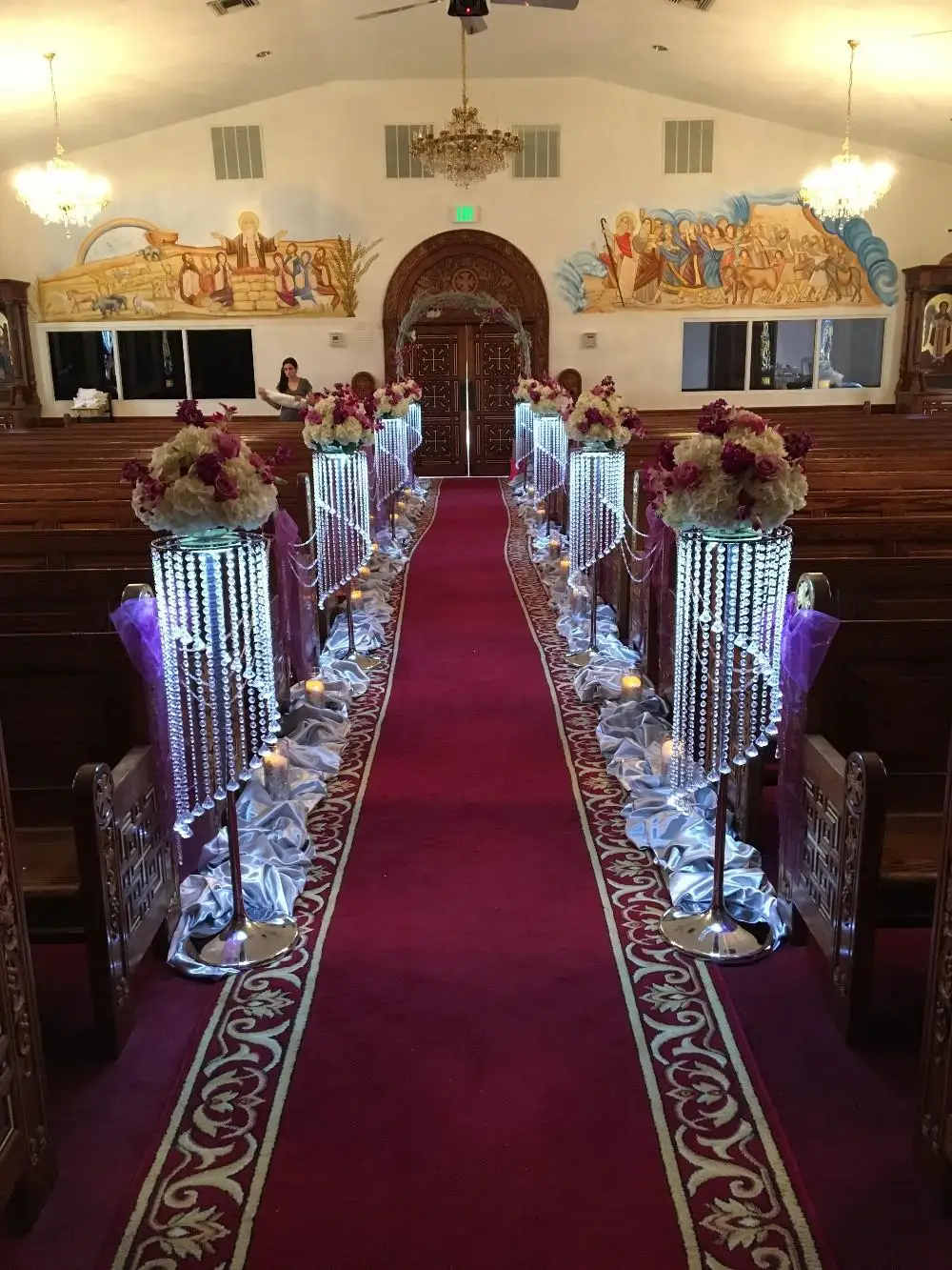 

Rotated 110cm Tall Crystal Wedding Pillar Aisle Road Leads Flower Stand Wedding Decoration 10 pcs/lot