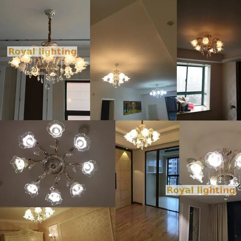 Античная Золотая люстра хрустальное освещение для столовой магазина стеклянный