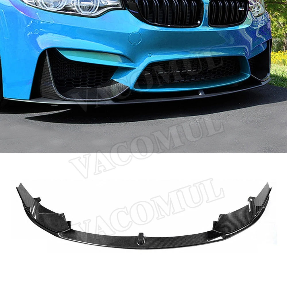 Передний бампер из углеродного волокна для M3 M4 BMW 3 серии F80 4 F82 F83 2014 2017 FRP черный