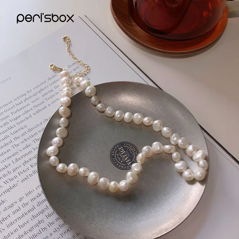 Современное ожерелье Peri'sbox из пресноводного жемчуга изящное натурального