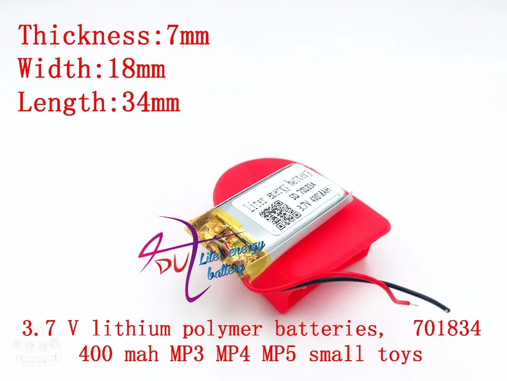 Li po 3 7 V 400mAH 701834 (полимерный литий ионный/литий ионный аккумулятор) для смарт часов