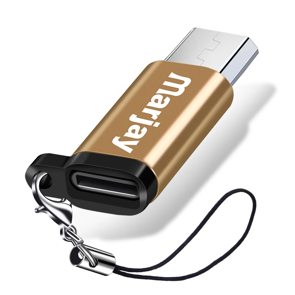 Marjay OTG Micro USB адаптер для type-C OTG USB C кабель адаптер Micro usb для samsung Xiaomi Huawei Android смартфоны Micro-USB - Цвет: Gold