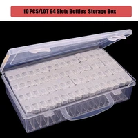 10pcslot diamond painting accessories tools 64box organizer transparent plastic rhinestone drill mosaic bead storage box gift
