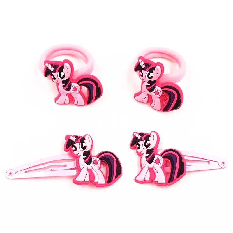 4 шт. заколки для волос с животными My little Horse poni аксессуары эластичные резинки