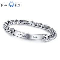 personalized engrave silver men bracelet fashion titanium steel bracelets bangles for men best gift for memjewelora ba101336