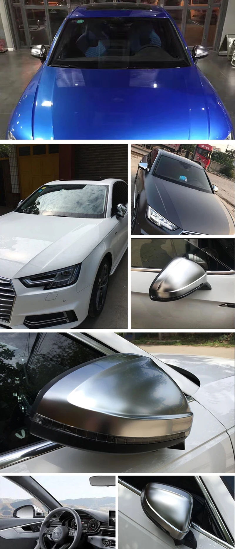 Для Audi A4 A5 B9 матовые серебряные зеркальные Чехлы A4 allroad Quattro S4 S5 боковое крыло зеркальная крышка s для Audi крышка
