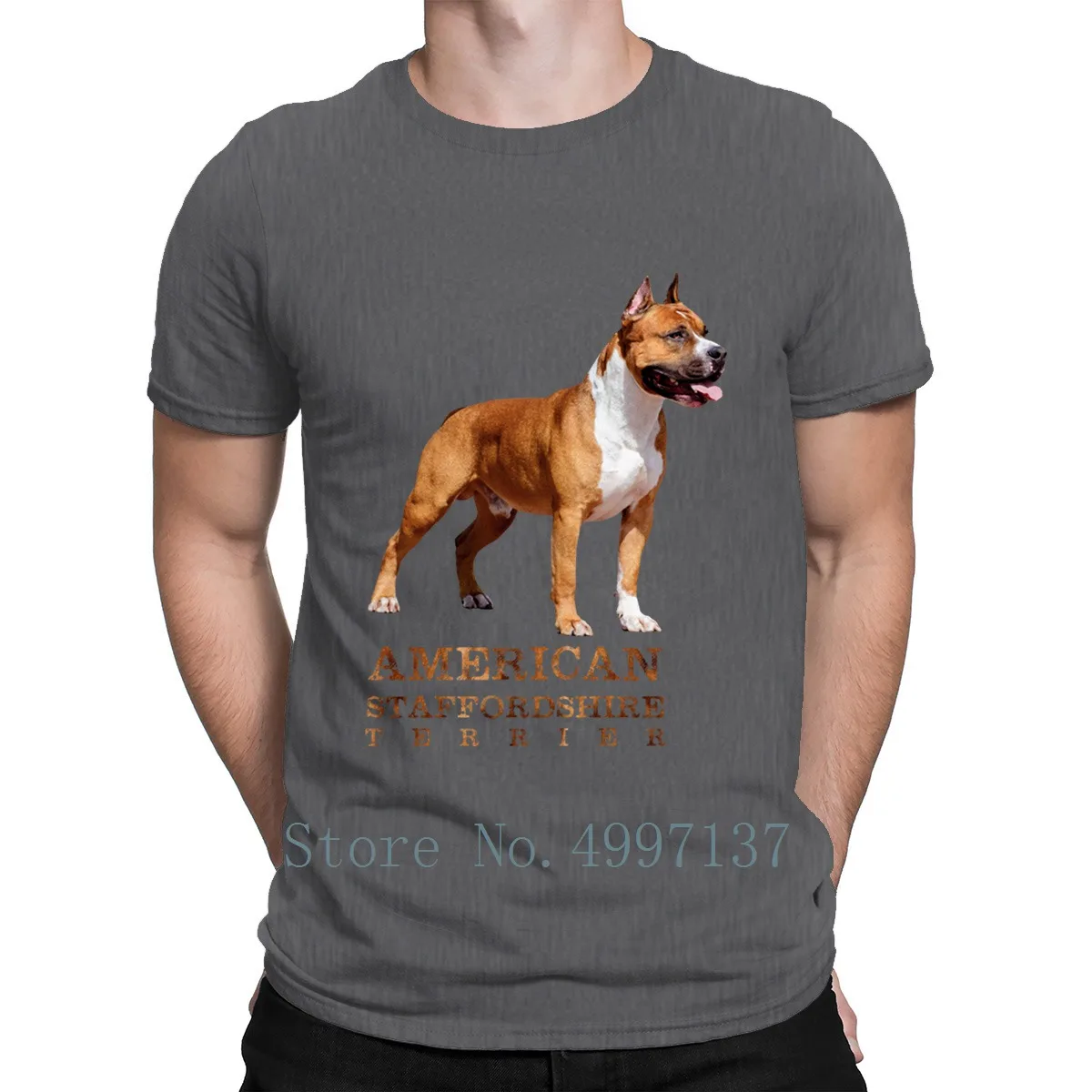 Американский стаффордширский терьер Amstaff Футболка 100% хлопок дизайн комическая