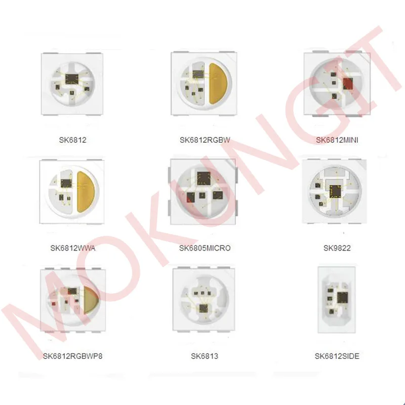 Светодиодный чип SK6812/SK6812 MINI/SK9822/SK6812 RGBW/SK6812WWA/5050 RGBW/5050WW/SK6805 2427/SK6812 SIDE A /SK6805 EC15/ SK6812 MINI