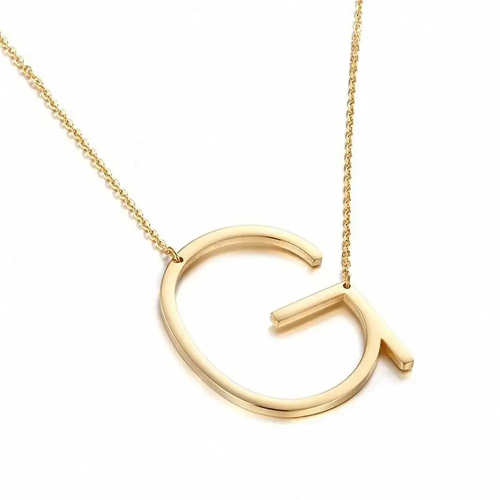 Lateefah минималистичный Goud розовый Zilver 26 дюймов короткий Naam Initial Kettingen Voor Vrouwen Lange Grote