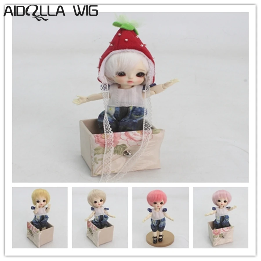 1/8 BJD парик белый/розовый/Блонд/Красный короткие волосы для BJD/Аксессуары кукол SD