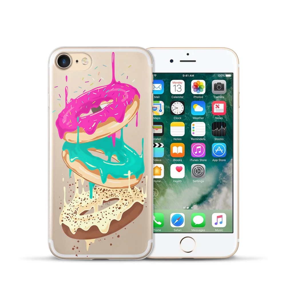 BIGCHEN для iphone 5 S SE 6 6s 8 7 plus сладкие пончики мороженое Макарон окрашенные