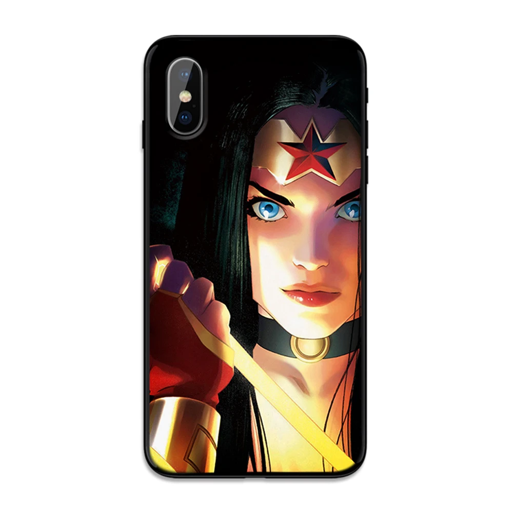 Justice League Wonder Woman мягкая термополиуретановая крышка-чехол для Apple iPhone 6 6S 7 8 Plus 5 5S SE X