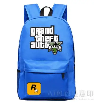 GTA5 рюкзаки для мальчиков-подростков школьные сумки Grand Theft рюкзаки autov школьные сумки Оксфорд Mochila школьные сумки GTA - Цвет: E