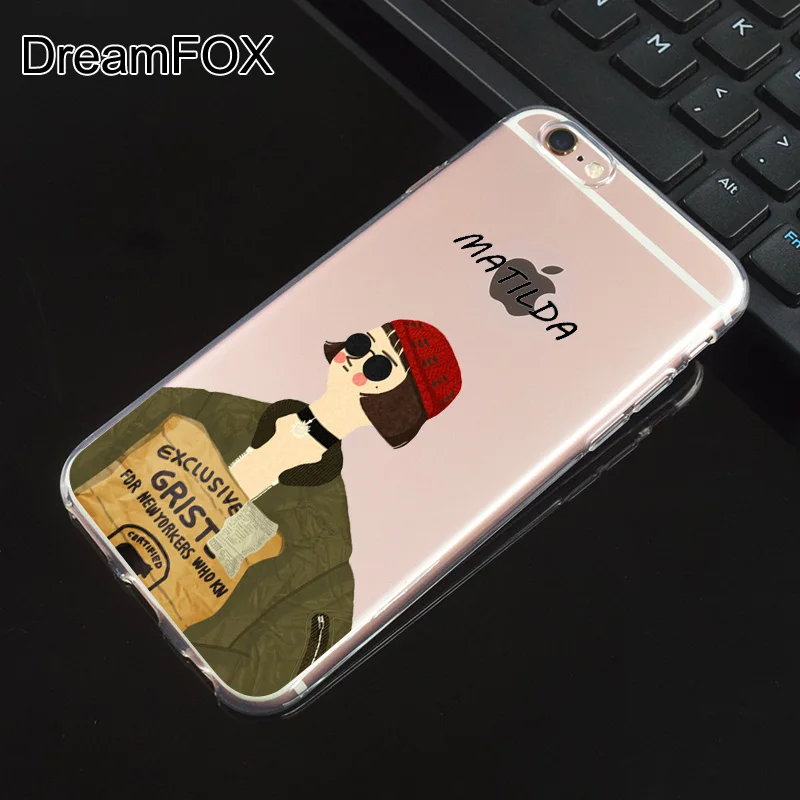 DREAMFOX N108 Leon Матильда Мягкий ТПУ силиконовый чехол для Apple iPhone XR XS Max 8X7 6 S Plus 5 5S SE 5C 4 4S