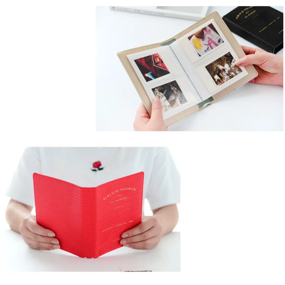64 Pockets Colorful Lizard Pattern Pu Leather Photo Album Picture Case Storage for Instax Mini LiPlay 9 8 HP Sprocket Zink Film |