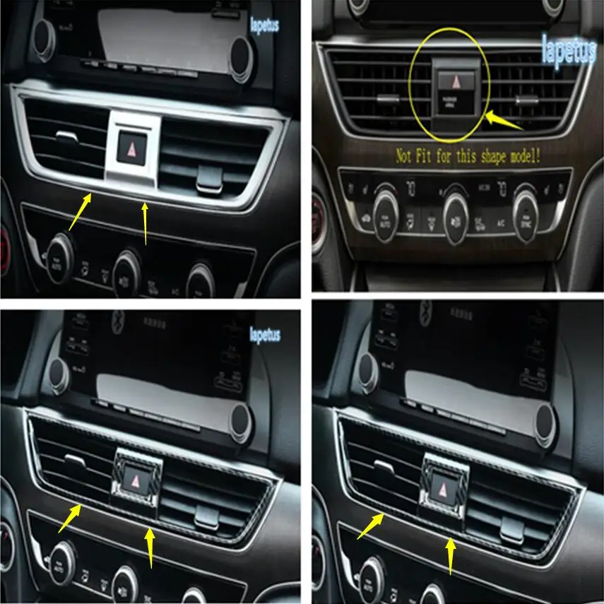 

Lapetus Middle Air Condition AC Outlet Vent / Warning Lights Decoration Frame Cover Trim Fit For Honda Accord 10th 2018 - 2022