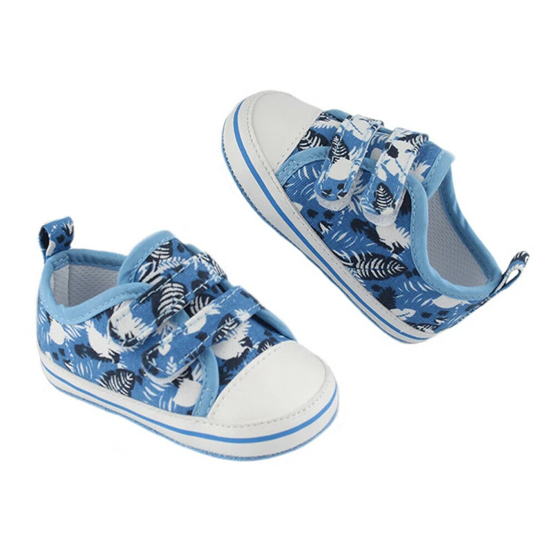 

2019 Newborn Baby Boys Girls Shoes Leaf Print Loop Anti-Slip Shoes Baby Kids Cute Canvas Prewalker Soft Soles Crib Shoe Footwear