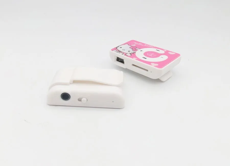 Hello kitty MP3 музыкальный плеер Клип MP3-плееры Поддержка TF карты с hello kitty earphoe кабель и сумка