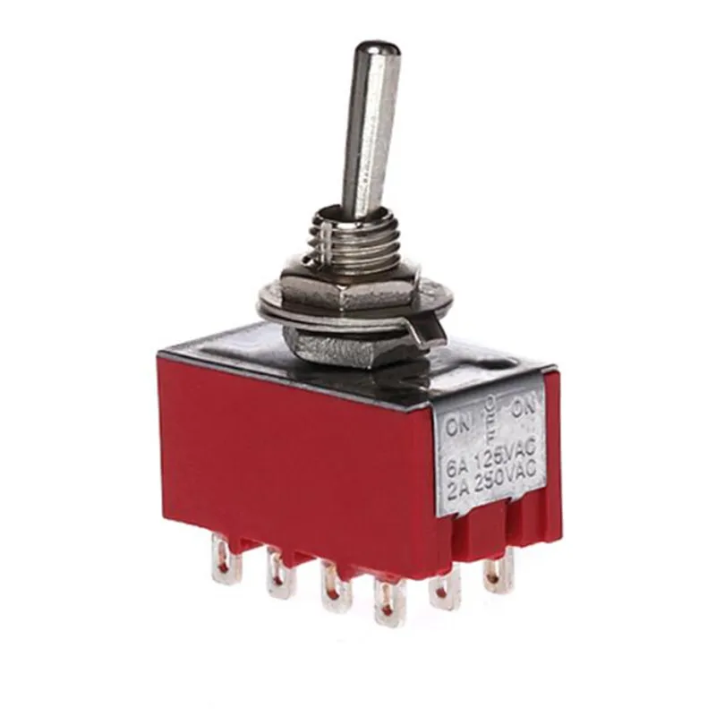 2а/250VAC 6A/125VAC ВКЛ ВЫКЛ 3 пути 4P2T 4PDT тумблер 12 паяльных терминалов|terminal box|switch 220vterminator