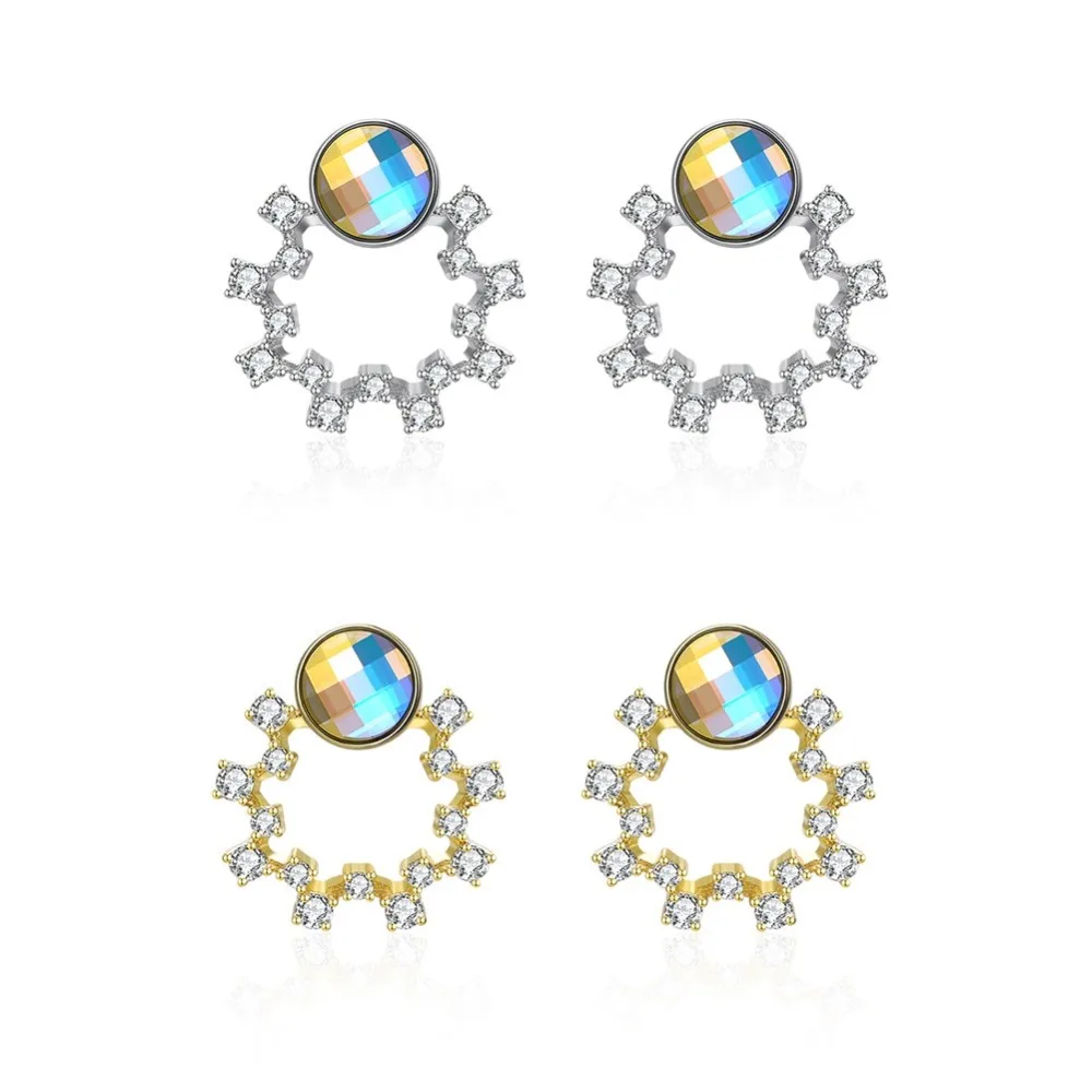 Женские серьги подвески LEKANI с кристаллами Swarovski милые капли гирляндой из золота и